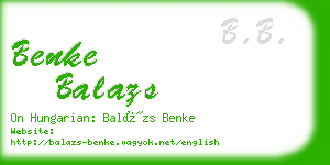 benke balazs business card